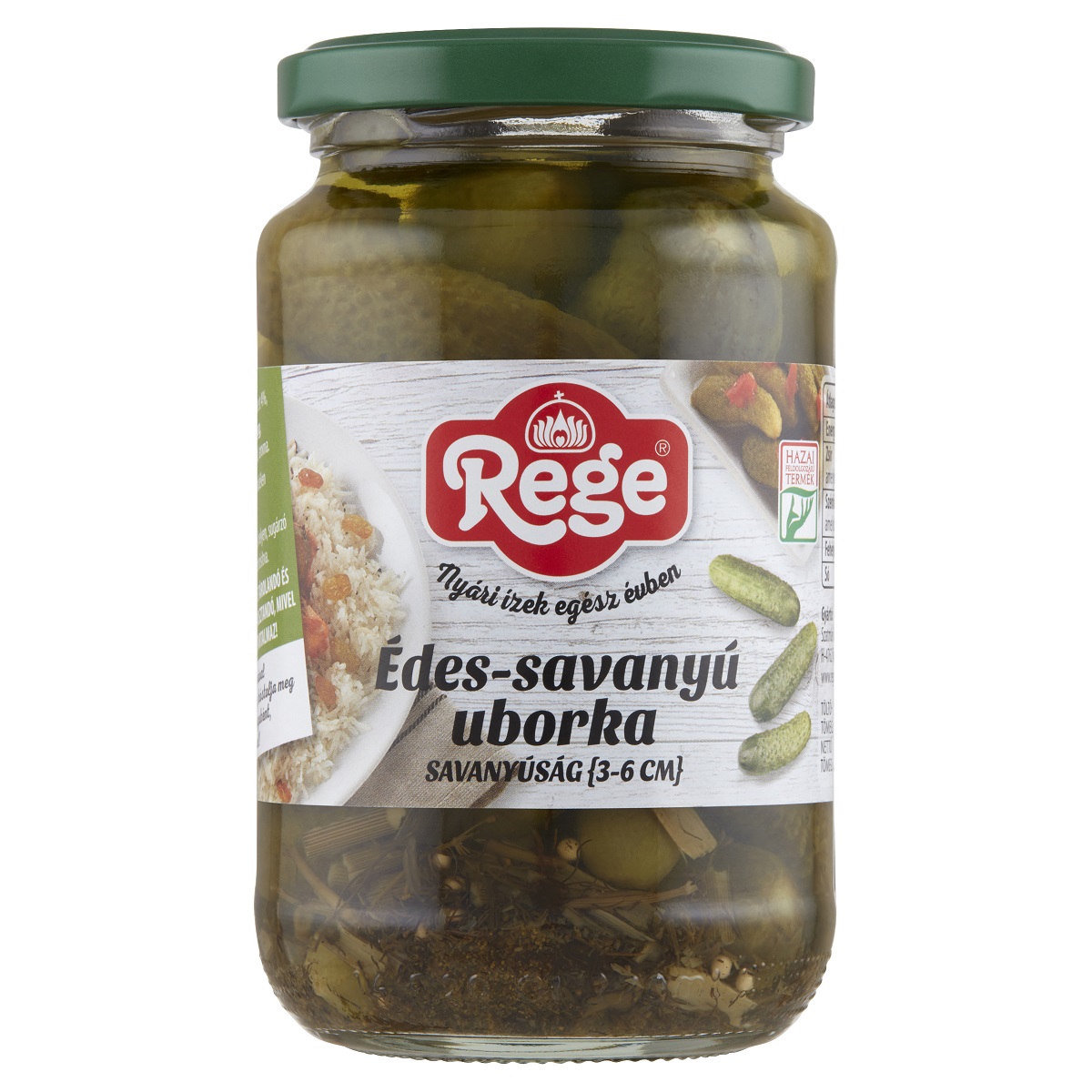 REGE Édes-savanyú uborkasavanyúság 3-6cm 370 ml